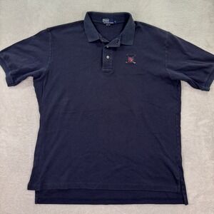 Polo Ralph Lauren Mens XL Oversized Navy Blue Golf Crest Polo Shirt Made in USA